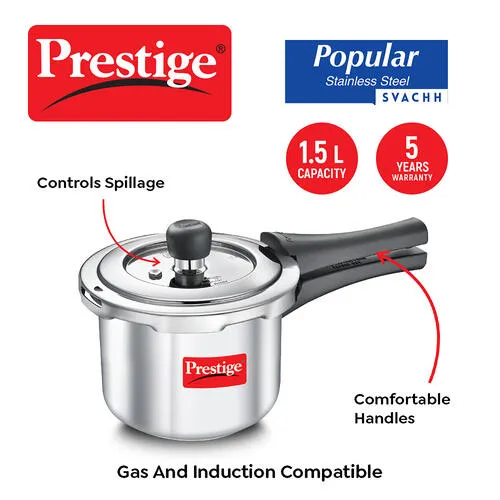 PRESTIGE SS POPULAR SVACHH OUTER LID PRESSURE COOKER 1.5 LTR - Image 3