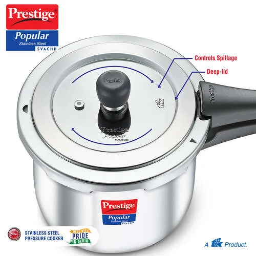 PRESTIGE SS POPULAR SVACHH OUTER LID PRESSURE COOKER 1.5 LTR - Image 4