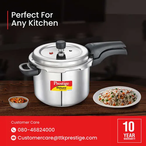 PRESTIGE SS DELUXE ALPHA SVACHH OUTER LID PRESSURE COOKER 4 LTR - Image 5