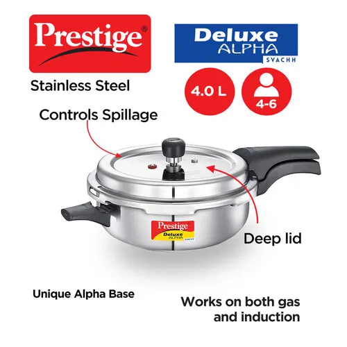PRESTIGE SS DELUXE ALPHA SVACHH OUTER LID SENIOR PAN PRESSURE COOKER - Image 2