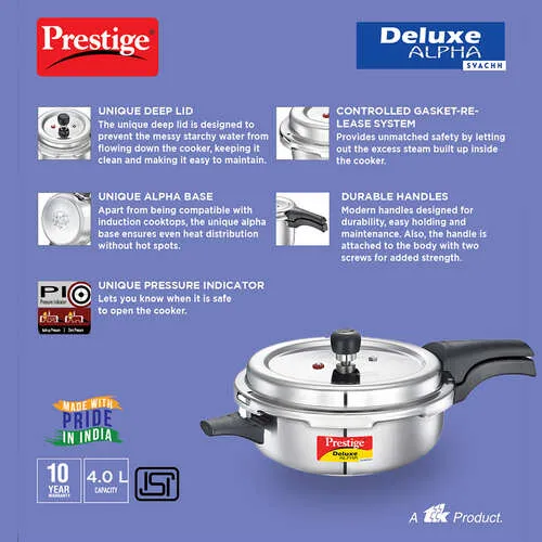 PRESTIGE SS DELUXE ALPHA SVACHH OUTER LID SENIOR PAN PRESSURE COOKER - Image 4