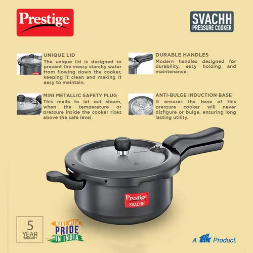 PRESTIGE HA SVACHH OUTER LID PRESSURE COOKER SENIOR PAN 5 LTR - Image 4