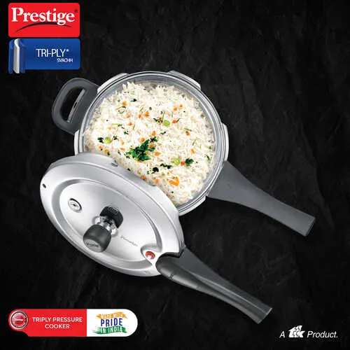 PRESTIGE TRIPLY SVACHH OUTER LID PRESSURE COOKER HANDI 5 LTR - Image 7
