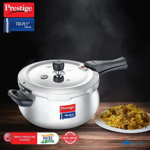 PRESTIGE TRIPLY SVACHH OUTER LID PRESSURE COOKER HANDI 5 LTR - Image 2