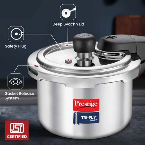 PRESTIGE TRIPLY SVACHH OUTER LID PRESSURE COOKER 1.5 LTR - Image 3