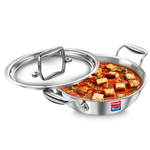 PRESTIGE TRIPLY SPLENDID COOKWARE KADAI WITH LID - 28 CM