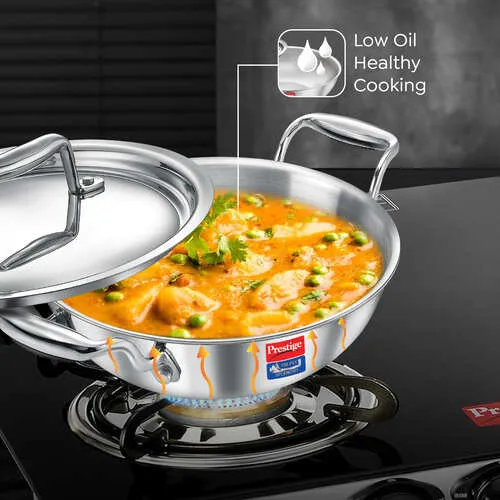 PRESTIGE TRIPLY SPLENDID COOKWARE KADAI WITH LID - 28 CM - Image 3