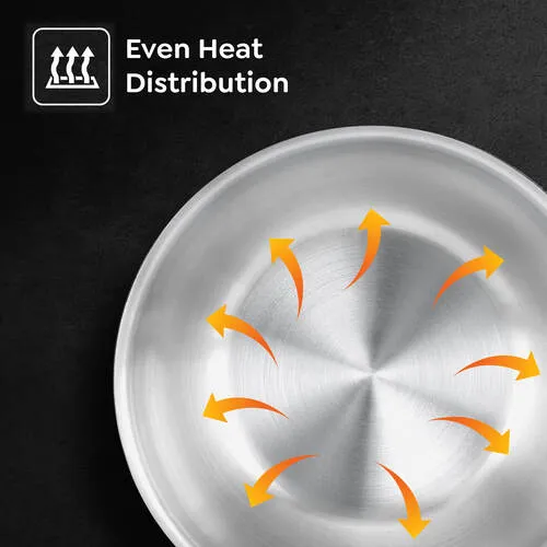 PRESTIGE TRIPLY SPLENDID COOKWARE KADAI WITH LID - 28 CM - Image 4