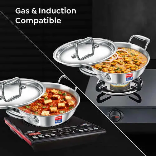 PRESTIGE TRIPLY SPLENDID COOKWARE KADAI WITH LID - 28 CM - Image 5