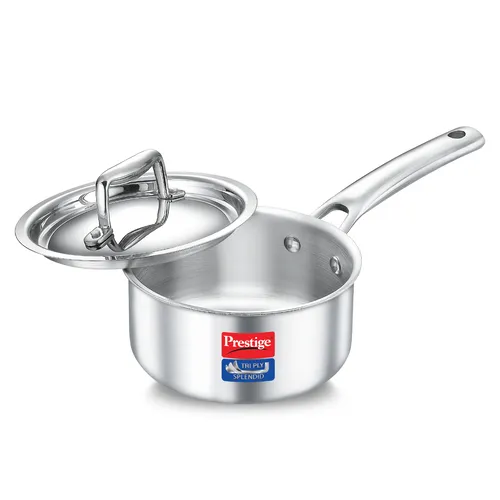 PRESTIGE TRIPLY SPLENDID COOKWARE SAUCE PAN WITH LID - 14 CM