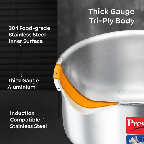 PRESTIGE TRIPLY SPLENDID COOKWARE SAUCE PAN WITH LID - 14 CM - Image 3