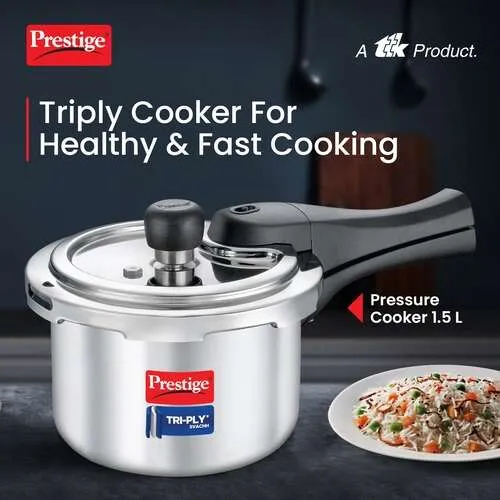 PRESTIGE TRIPLY SVACHH OUTER LID PRESSURE COOKER 1.5 LTR - Image 4