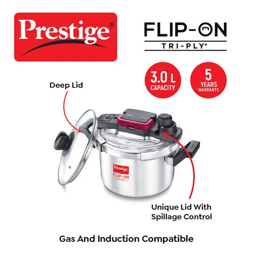 PRESTIGE FLIP-ON TRIPLY SVACHH 3 LTR (18 CM) PRESSURE COOKER - Image 5