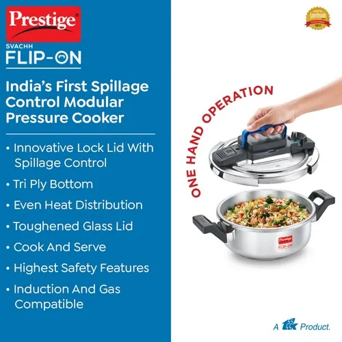 PRESTIGE FLIP-ON SS SVACHH 3 LTR (22 CM) PRESSURE COOKER - Image 3