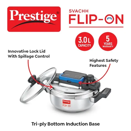 PRESTIGE FLIP-ON SS SVACHH 3 LTR (22 CM) PRESSURE COOKER - Image 5