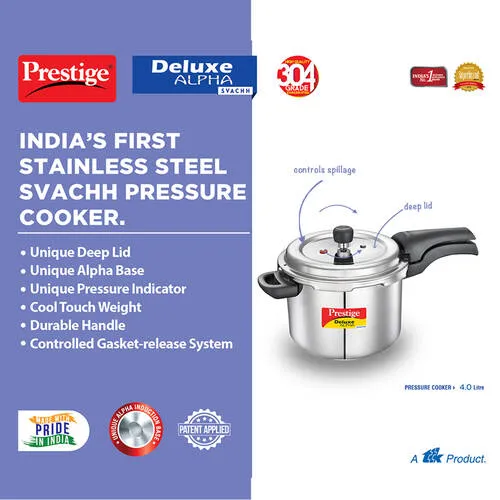 PRESTIGE SS DELUXE ALPHA SVACHH OUTER LID PRESSURE COOKER 4 LTR - Image 6