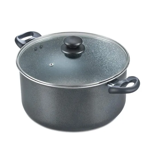 PRESTIGE OMEGA DELUXE GRANITE COOKWARE STOCK POT 28CM WITH LID