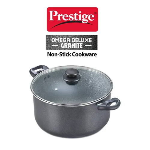 PRESTIGE OMEGA DELUXE GRANITE COOKWARE STOCK POT 28CM WITH LID - Image 5