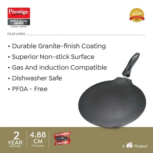 PRESTIGE OMEGA DELUXE GRANITE COOKWARE DOSA TAWA 28 CM - Image 4
