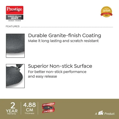 PRESTIGE OMEGA DELUXE GRANITE COOKWARE DOSA TAWA 28 CM - Image 5