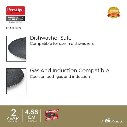 PRESTIGE OMEGA DELUXE GRANITE COOKWARE DOSA TAWA 28 CM - Image 6