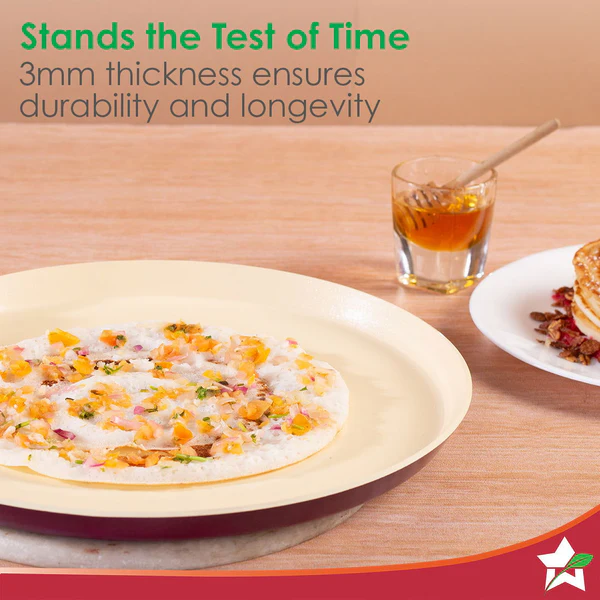 WONDERCHEF BELLAGIO HEALTHY CERAMIC NON-STICK DOSA TAWA (DEEP PURPLE) 28CM - Image 6