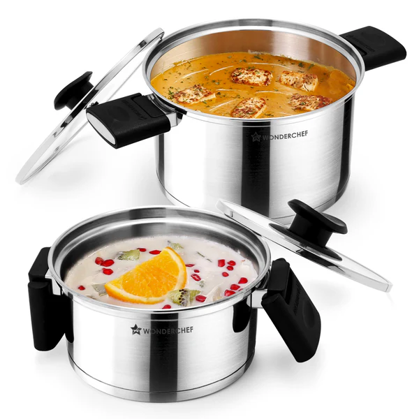 WONDERCHEF S.S. CLICK & COOK CASSEROLE SET OF 2 WITH LIDS (14CM 1L / 19CM 3L)