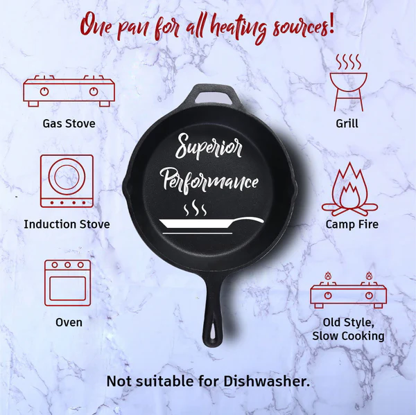 WONDERCHEF FORZA PRE-SEASONED CAST-IRON FRY PAN 25CM 2L - Image 6