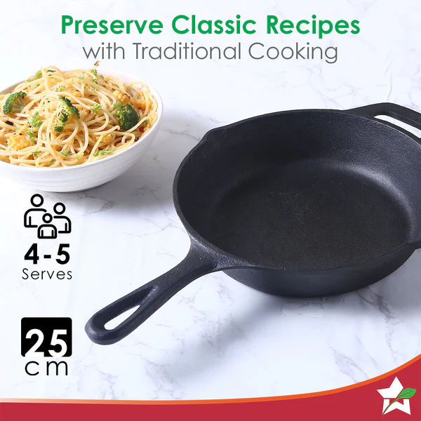 WONDERCHEF FORZA PRE-SEASONED CAST-IRON FRY PAN 25CM 2L - Image 2
