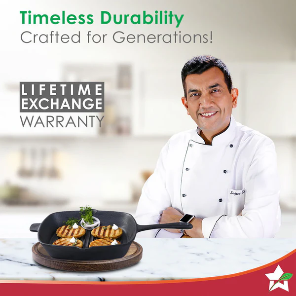 WONDERCHEF FORZA PRE-SEASONED CAST-IRON GRILL PAN 26CM 2L - Image 3