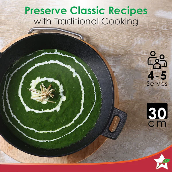 WONDERCHEF FORZA PRE-SEASONED CAST-IRON KADHAI 30CM 3.35L - Image 8