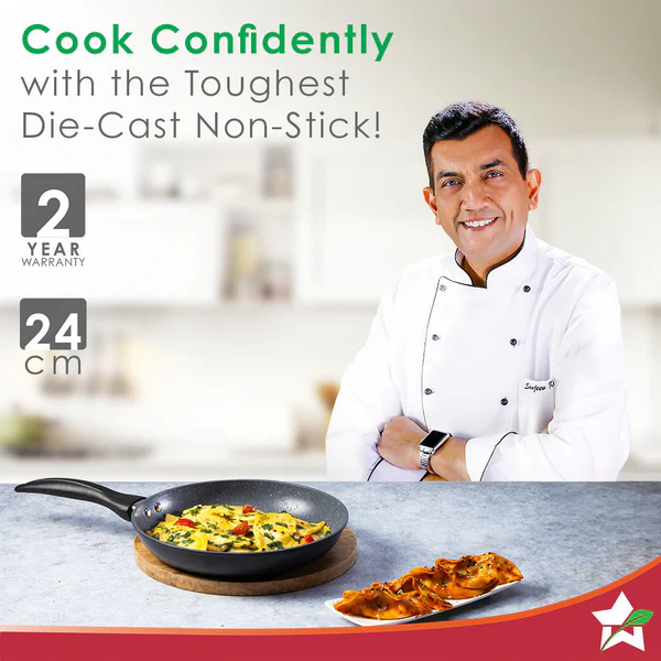WONDERCHEF DIE-CAST DURALITE COOKWARE FRY PAN 24CM - Image 2