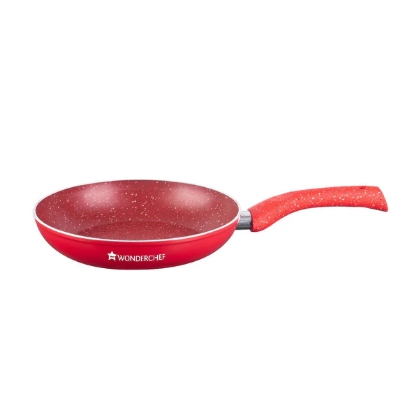 WONDERCHEF GRANITE NON-STICK 4PC SET (RED) DOSA TAWA 26CM / FRYPAN WITH LID 26CM 2L / WOK 26CM 2.7L - Image 3