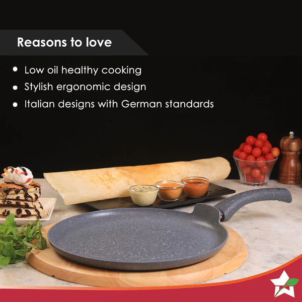 WONDERCHEF GRANITE NON-STICK DOSA TAWA (GREY) 24CM - Image 4