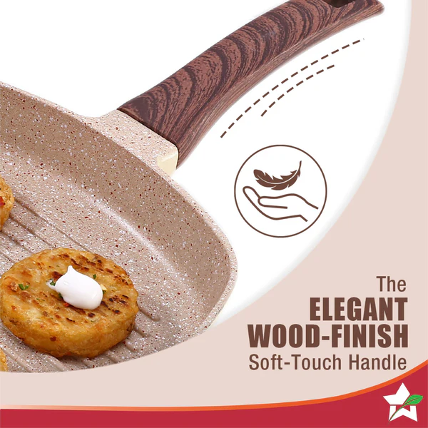 WONDERCHEF DIE-CAST COOKWARE GRILL PAN (IVORY) 24CM 1.5L - Image 3