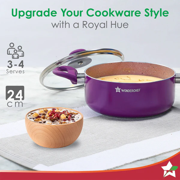 WONDERCHEF ROYAL VELVET NON-STICK CASSEROLE WITH LID 24CM 4.5L - Image 5