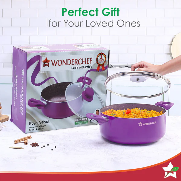 WONDERCHEF ROYAL VELVET NON-STICK CASSEROLE WITH LID 24CM 4.5L - Image 7