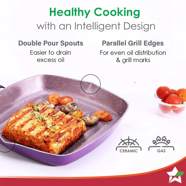 WONDERCHEF ROYAL VELVET NON-STICK GRILL PAN 24CM 1.8L - Image 4