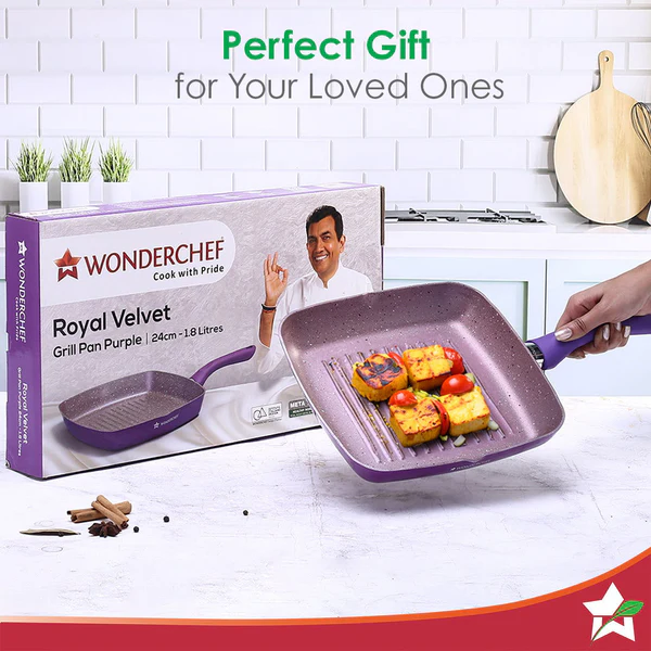 WONDERCHEF ROYAL VELVET NON-STICK GRILL PAN 24CM 1.8L - Image 7
