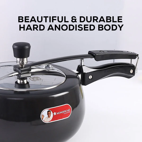 WONDERCHEF TAURUS BLACK H.A. PRESSURE COOKER 5L WITH S.S. INNER LID - Image 2
