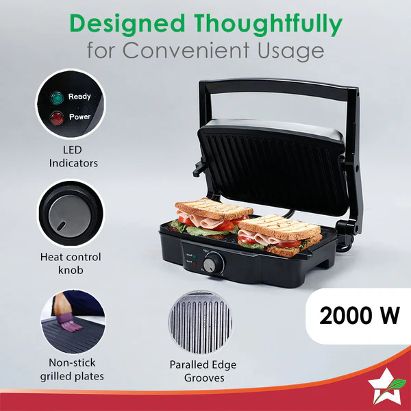 WONDERCHEF SKT ELECTRIC CONTACT GRILL & SANDWICH MAKER STANDARD SIZE 1500W - Image 6