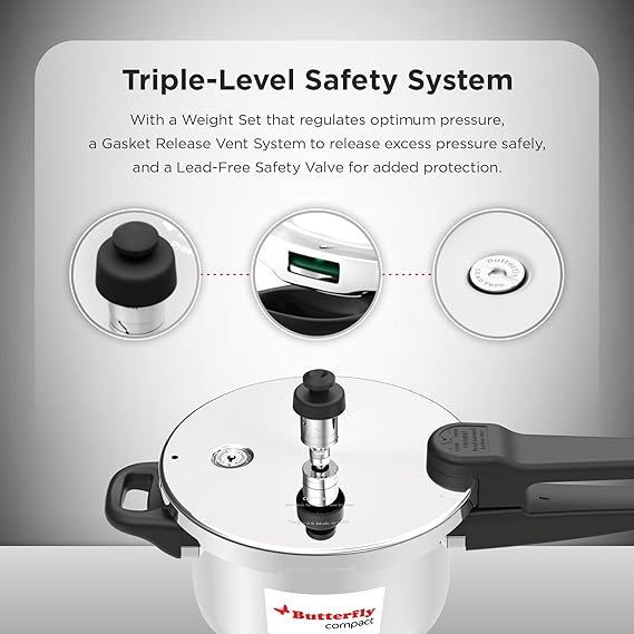 BUTTERFLY COMPACT S.S. PRESSURE COOKER 2 LTR (OUTER LID) - Image 2