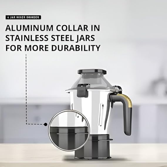 HAVELLS HEXO PLUS BLACK 4 JAR MIXER GRINDER - Image 3