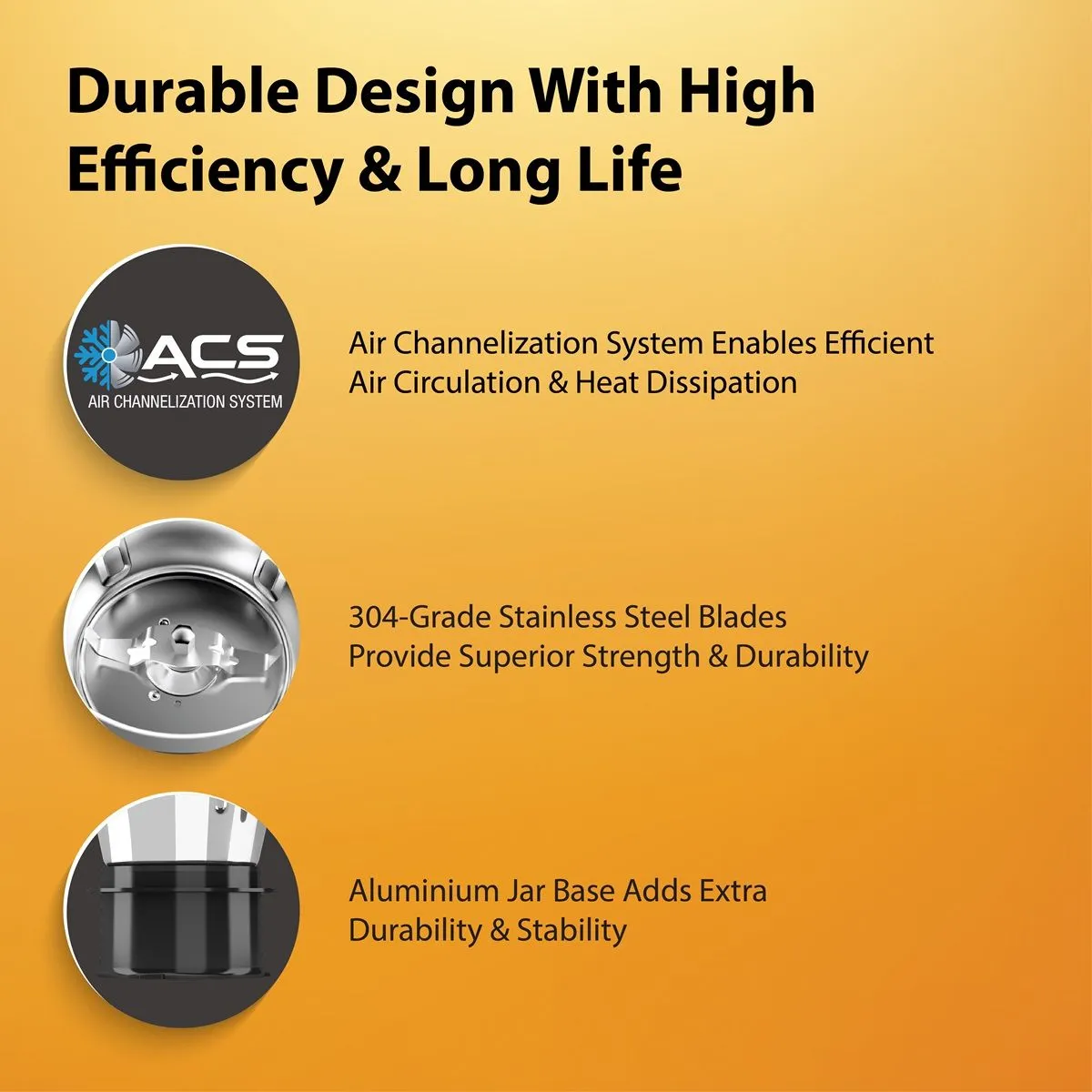 HAVELLS HEXO PLUS BLACK 3 JAR MIXER GRINDER - Image 3