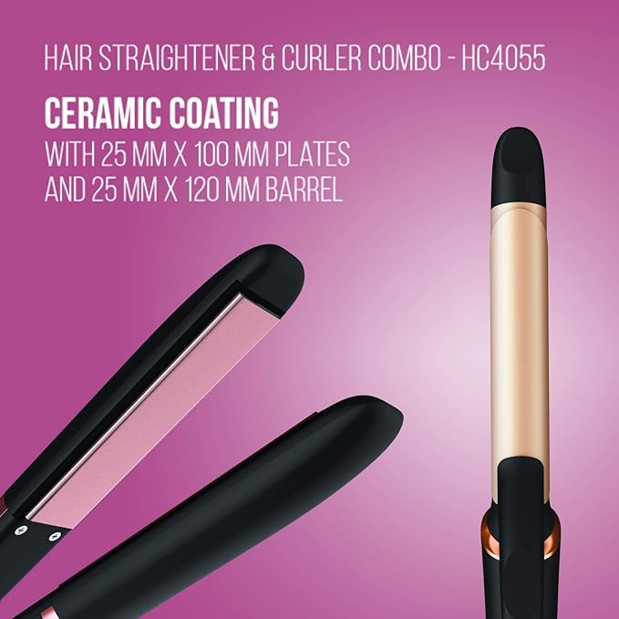 HAVELLS STYLING COMBO STRAIGHTENER & CURLER (HC4055) - Image 5
