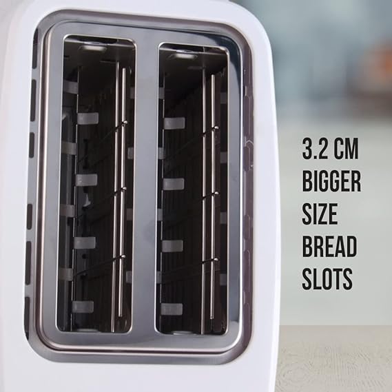 HAVELLS CRISP PLUS 2 SLICE POP-UP TOASTER WITH DUST COVER (WHITE COLOUR) - Image 4