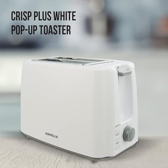 HAVELLS CRISP PLUS 2 SLICE POP-UP TOASTER WITH DUST COVER (WHITE COLOUR) - Image 6