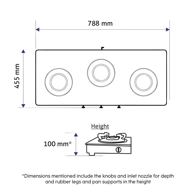 GLEN ULTRA SLIM GLASS COOKTOP US BL PN / WITH AI CT 1035 (3 BURNER) - Image 5